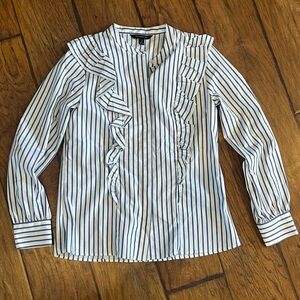 Banana Republic Blue and White Striped Blouse